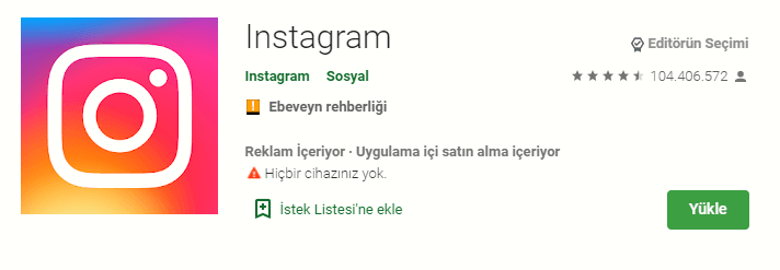 Instagram Android İndirme Adımları