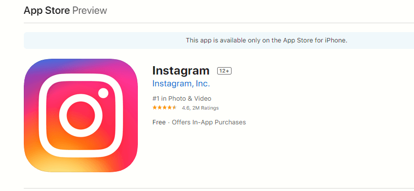 Instagram iOS İndirme Adımları